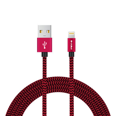 El color rojo MFi trenzado de nylon certificó el cable DC 12V-24V del USB