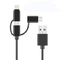 3 In1 certificación negra del SGS del uso en el hogar del color del cable 2,0 del PVC USB